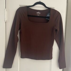 Hollister square neck, long sleeve crop top